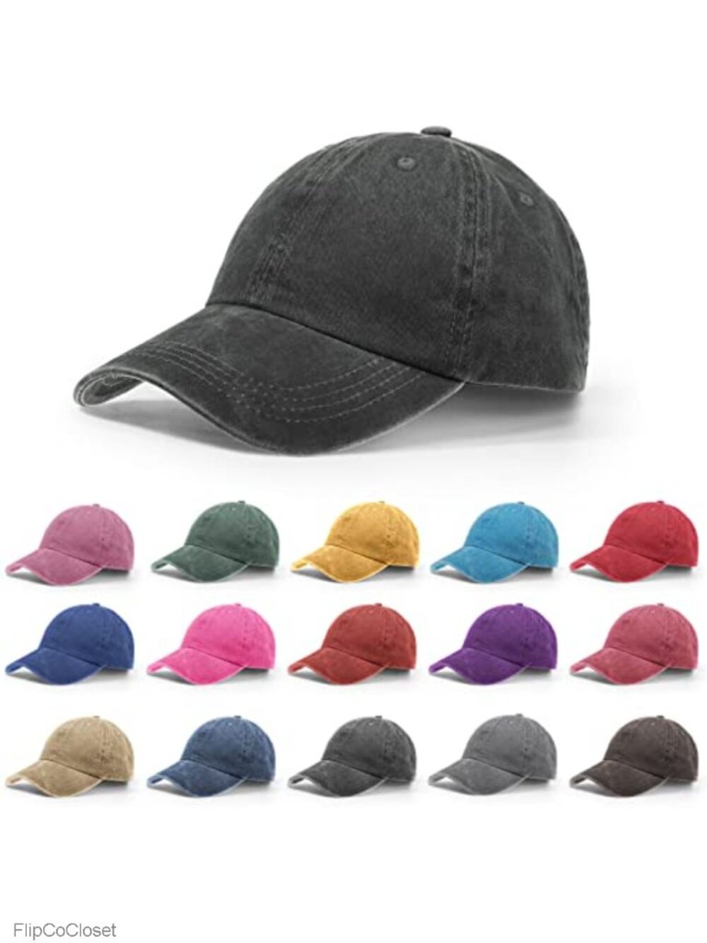 15 Pack Vintage Distressed Baseball Caps Adjustable Unisex with Metal Buckle